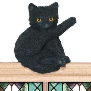  Black Itchy Cat Door and Window Topper Collectible 