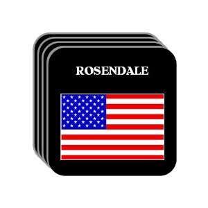  US Flag   Rosendale, New York (NY) Set of 4 Mini Mousepad 
