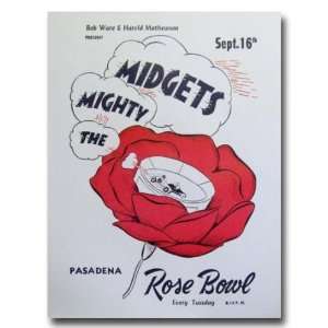 1947 Rose Bowl Mighty Midget Program Poster Print 