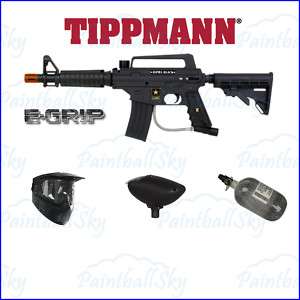Tippmann US Army Alpha Black EGRIP Paintball Gun Package with 68ci 