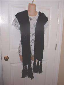   STYLE BLACK SWEATER SCARF RAISED FLOWER DESIGN MID ONE SIZE $25  