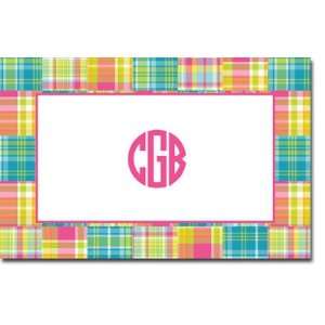  Boatman Geller Laminated Placemat   Madras Patch Bright 