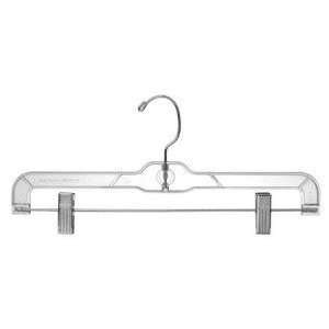  Plastic Bottoms Hangers w/Clips Clear Box of 100