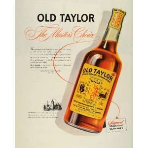  Straight Bourbon Whiskey Bottle   Original Print Ad