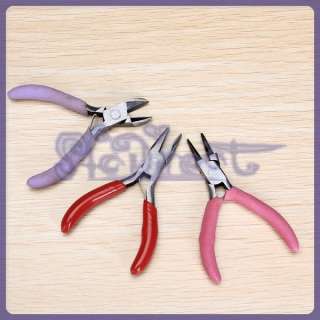 3pcs Mini Pliers Kit Jewelry Bead Make Line Cutter Tool  