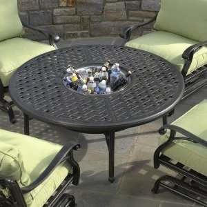   Aluminum Beverage Cooler / Firepit Chat Table Patio, Lawn & Garden