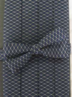 New Blue Diamond Print Tie and Cummerbund Set C99  