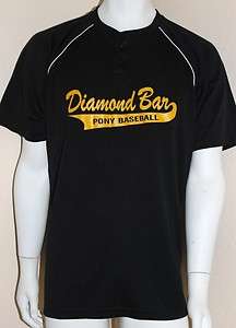 TEAM BASICS Diamond Bar Pony Baseball T Shirt BLK Large  
