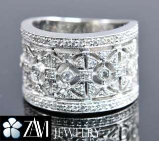 65ct Art Deco Diamond Wedding Band Ring 18K Size 6  