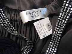 Celebs 3K Lanvin Metallic Silk Ties Crystal Dress 42  