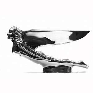    Flying Goddess Wings Back Hood Ornament in Chrome Automotive
