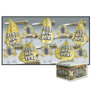  Gold New Years Party Kit for 10   Party Hats, Tiaras and 