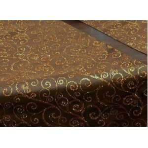  72 Long Chocolate Brown Satin Table Runner with Gold 