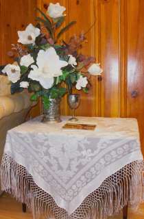 Ivory Burnout Velvet Piano Shawl Wrap Elegant $180 NEW  