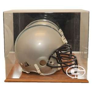  Green Bay Packers Full Size Helmet Display Case with Oak 