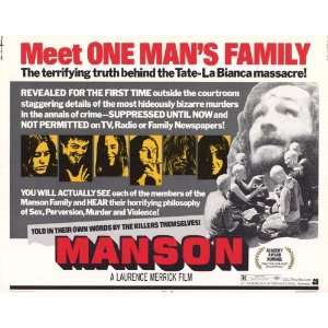  Manson (1973) 22 x 28 Movie Poster Half Sheet Style A 