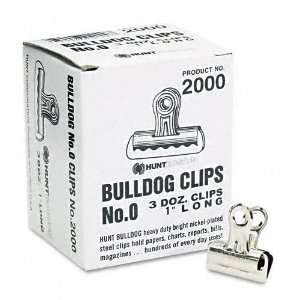  Boston  Bulldog Clips, Steel, 5/16 Capacity, 1w, Nickel 