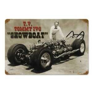  Tommy Ivo Showboat Metal Sign Hot Rod Vintage