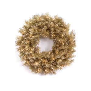  Pack of 2 Champagne Pre Lit Christmas Wreaths 30   Clear 