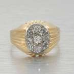   edwardian 14k rose gold vintage european single cut diamond ring band