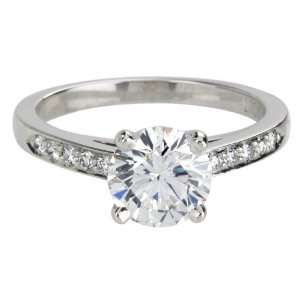  Platinum Round Diamond Ring (GIA Certified 1.59 ct center 