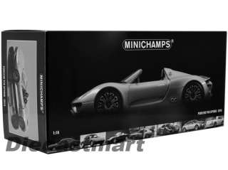 MINICHAMPS 118 2010 PORSCHE 918 SPYDER NEW DIECAST MODEL CAR GREY 