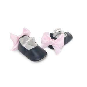 Mud Pie Baby Little Princess Black Pearl Strap Ballet Slippers with 