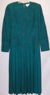 TALBOTS WOMENS LADIES AQUA BLUE GREEN GOWN DRESS sz 12  