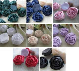   Ribbon Rose Flower DIY Craft Wedding Appliques Lots U Pick A699  