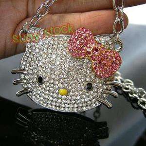 HOT Fashion cute hello kitty Crystal necklace gift A2  