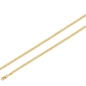  14k Solid Yellow Gold Cuban Chain Necklace 2.4mm 22 Inch 