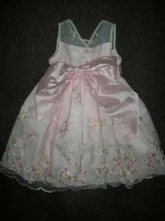   MICHELLE Toddler Girls 3T Boutique Easter Dress Floral PINK Tea Length