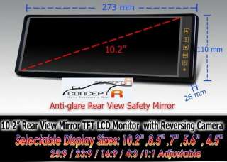 NEW 10.2 Back Up Rear View Mirror Color Reversing Camera Reverse 