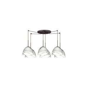   Pendant 120V   6JC Tania   Bronze Metal Finish   Marble Grigio Glass