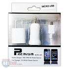 AT&T HTC Inspire 4G 3in1 USB Data Cable Home Car Charger Kit White