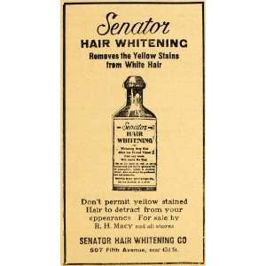  1910 Ad Senator Hair Whitening Tonic Hairstyle Coloring 