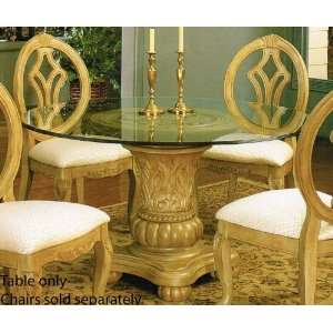  Dining Table   Traditional Style Light Gold Finish