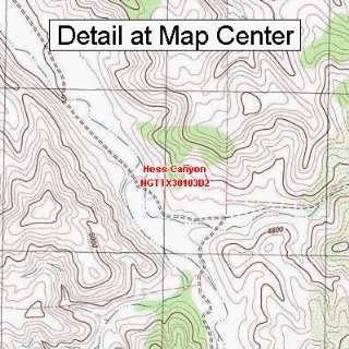 USGS Topographic Quadrangle Map   Hess Canyon, Texas 