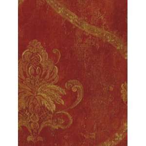  Faux Trowel with Pattern Red Wallpaper in Classic Silks 