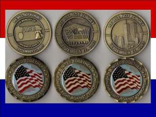 September 911 Lot of (3) Military Challenge Coin   v3  