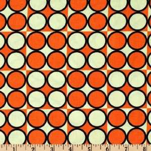  45 Wide Morning Call Circles Carrot Fabric By The Yard 