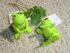 Green FROG TOAD Back FLIPS WKW Wind up Toy White Knob Wind Up NEW