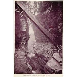  1893 Print Whirlpool Gorge Stairs Watkins Glen New York 