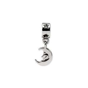  Crescent Moon Dangle Charm in Sterling Silver for Pandora 