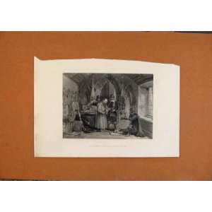 Antique Print C1880 Plunder Monasteries Fine Art 