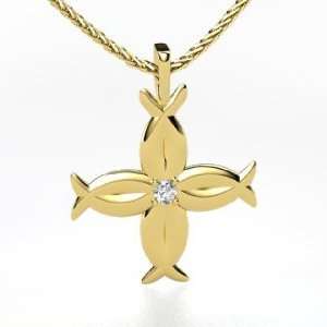  Cross Moline Pendant, 14K Yellow Gold Necklace with 