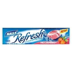 Halls Refresh Sugar Free Mouth Moistening Drops Juicy Strawberry 15X9