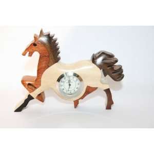  Crafted Wood Horse Collectible Mini Clock Daniel Mohsin Toys & Games