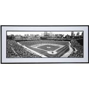  Black & White Wrigley Field Panoramic   Cubs vs Pirates 
