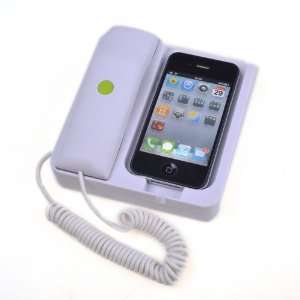  White Telephone Stand Handset Noise Reduction Feature For 